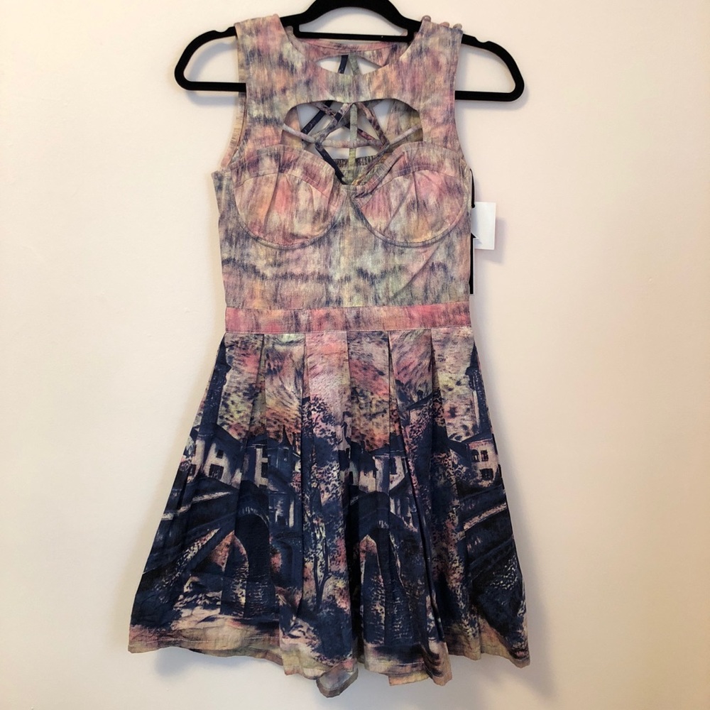 ONE OF A KIND printed skater dress
